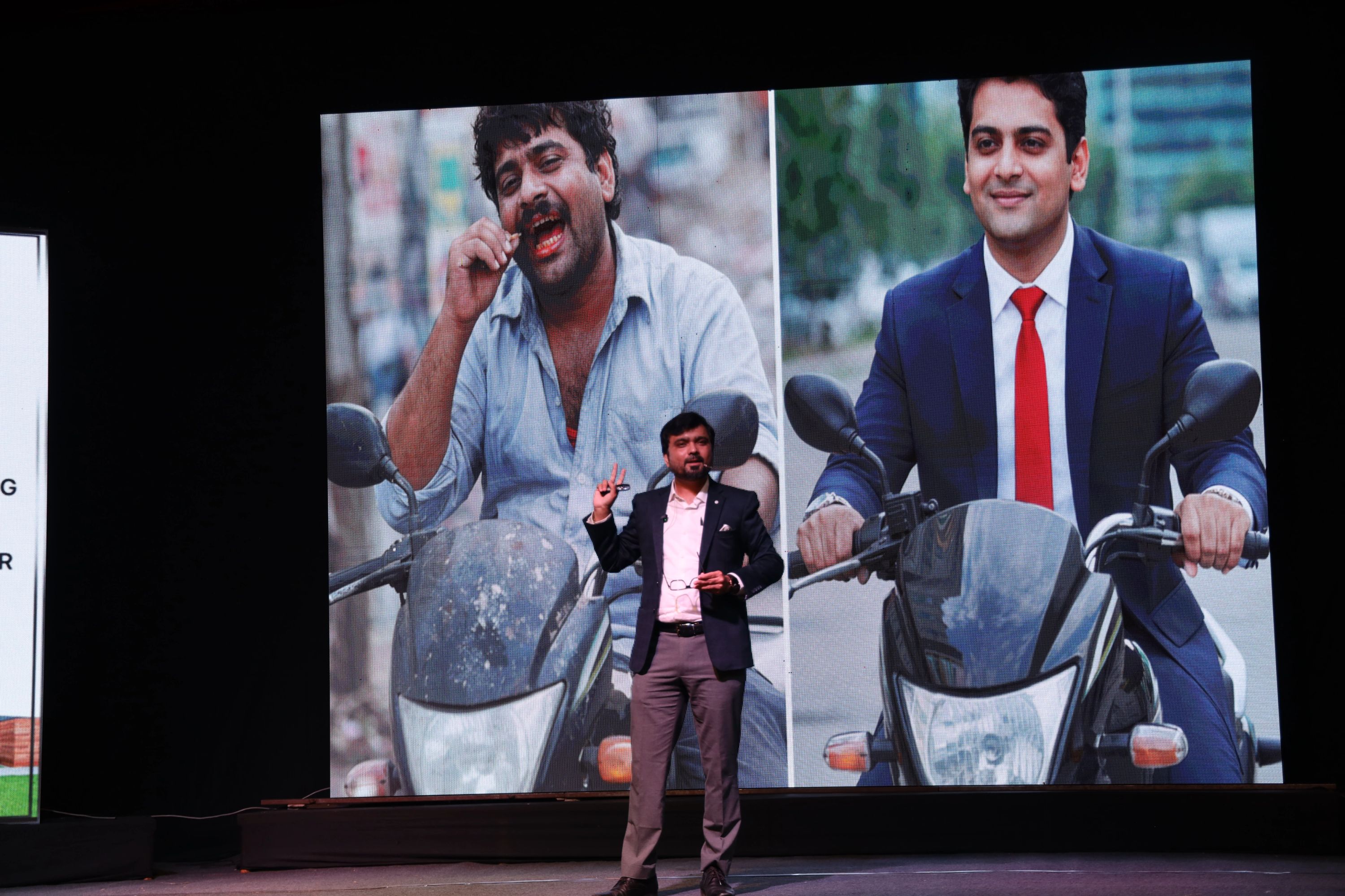 Avinash Chate on stage during a corporate motivation keynote