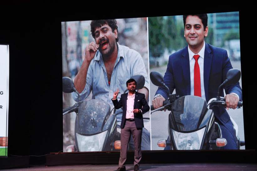 Avinash Chate on stage during a corporate motivation keynote